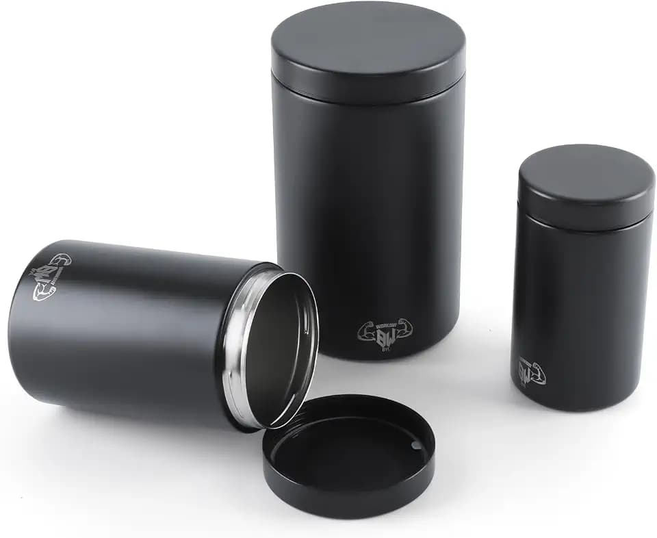 BYLWORKOUT 3-Piece Stainless Steel Food Canister Set with Screw Lids