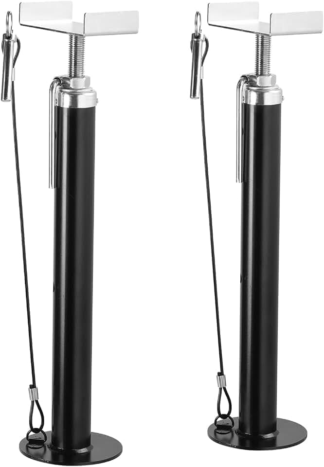 VEVOR 2 STK.Ausziehbares Stützenset Wohnmobile 2,27 t Jeder, Höhenverstellbar 500–1230 mm Stützung, 2 mm Dicke Stahlrohre für Anhänger, Wohnmobile usw. Silber Wohnwagen-Zubehör Wahrung der Stabilität
