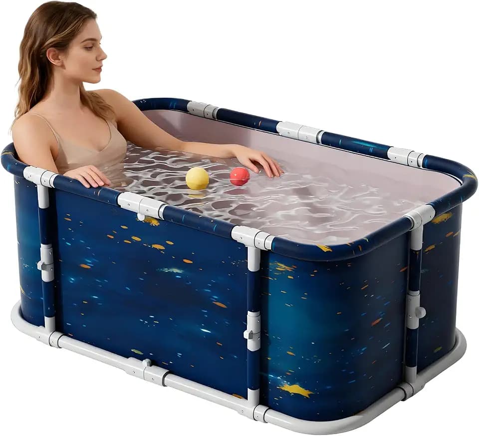 Portable Bathtub For Adult, 45" Collapsible Hot/Ice Bath Tub