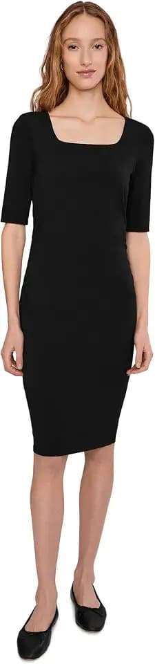 Mod-O-Doc Women's Elbow Sleeve Below the Knee Ruched Dress