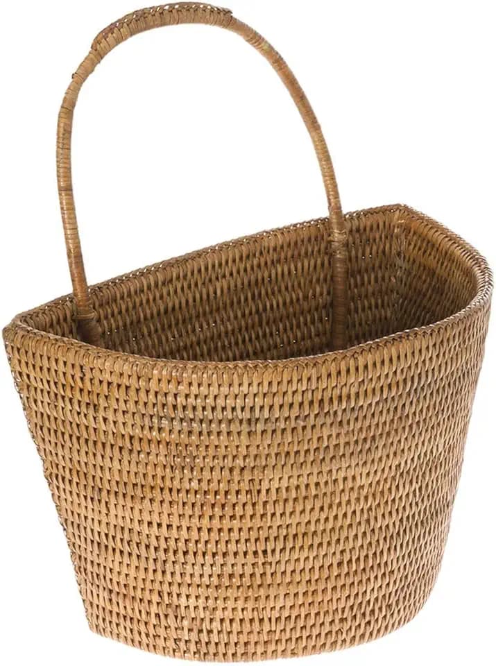 KOUBOO La Jolla Rattan Wall Storage Basket, Large Hanging Organizer, Brown