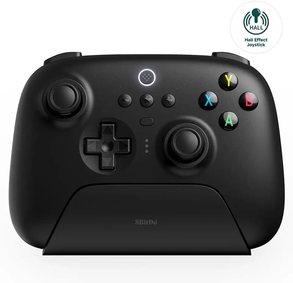 8Bitdo Ultimate 2.4G Wireless Controller, Hall Effect Joystick Update, Gaming Controller with Charging Dock for PC, Android, Steam Deck & Apple (Black)
