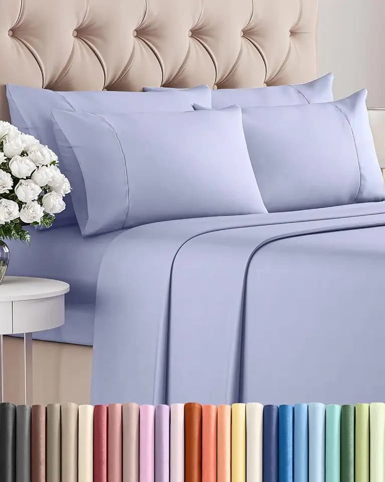 CGK King 6pc Bed Sheet Set - Breathable & Cooling - Lavender