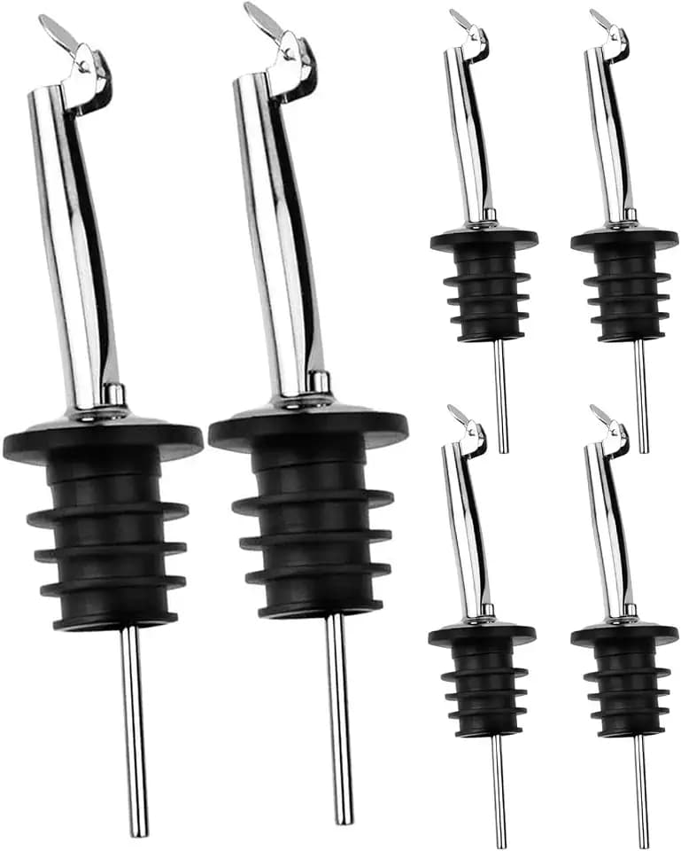 Pafusen 6 Pack Oil Spout with Flip Top, Olive Oil Dispenser Spout,Liquor Bottle Pourer Spouts for About 3/4" Bottle Mouth