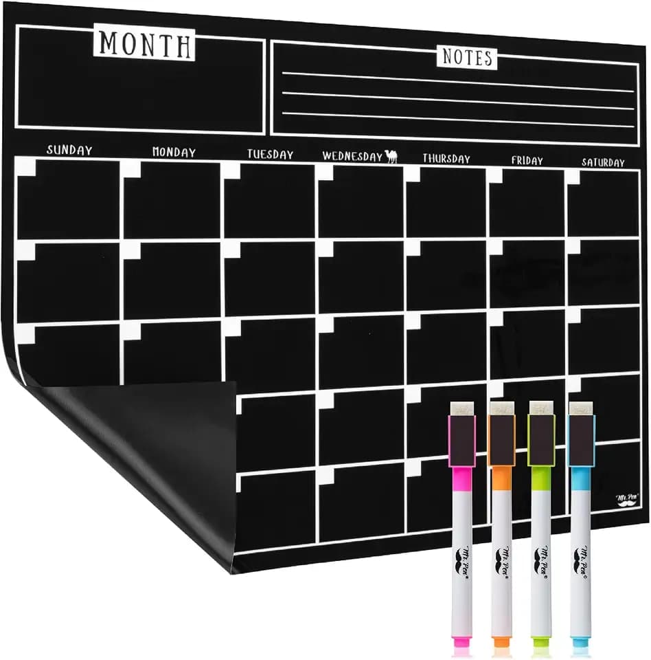 Mr. Pen- Dry Erase Calendar for Fridge, Magnetic, 14.7 x 11.8 | Magnetic Calendar with 4 Dry Erase Markers