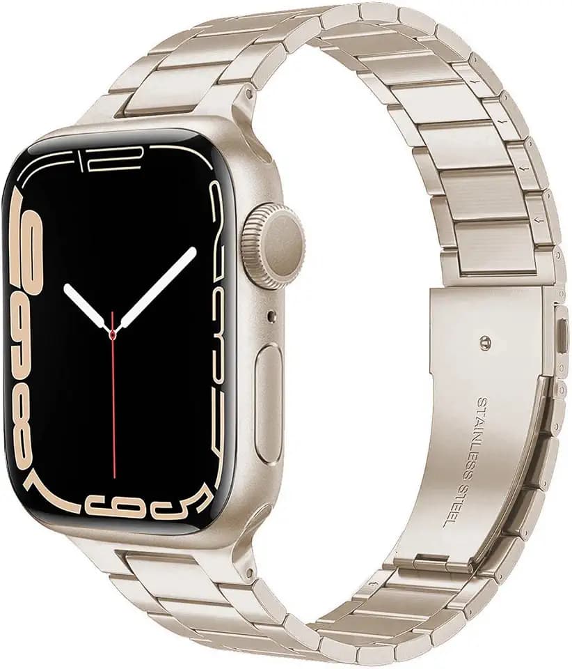 Miimall Kompatibel mit Apple Watch Armband 49mm 45mm 44mm 42mm 41mm 40mm 38mm, Einzigartiges Blau Prämie Edelstahl Metall Ersatzband iWatch Uhrenarmband für iWatch 9/8/7/6/SE/5/4/3/2/1&Ultra 1&2