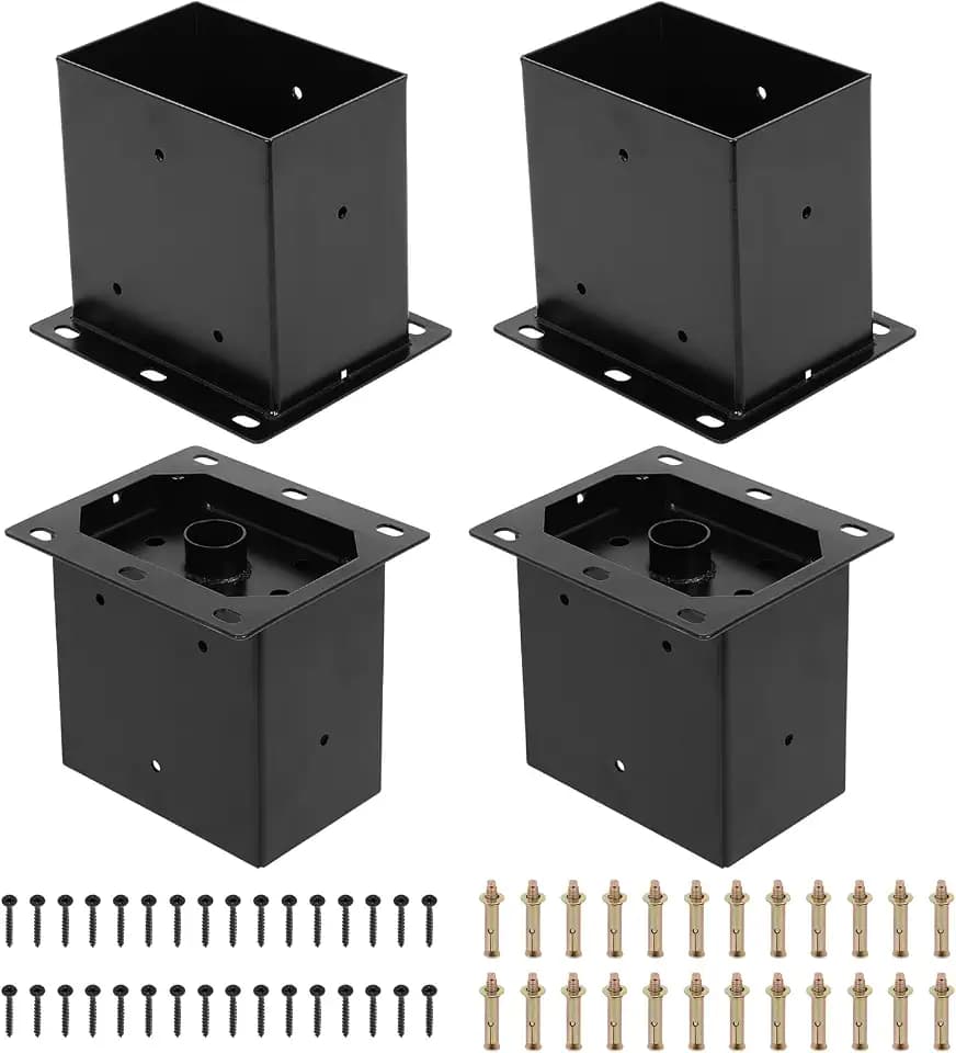 4 x 6 Inch Post Base, 4 Pack Post Brackets (Inner Size 3.6x5.6)