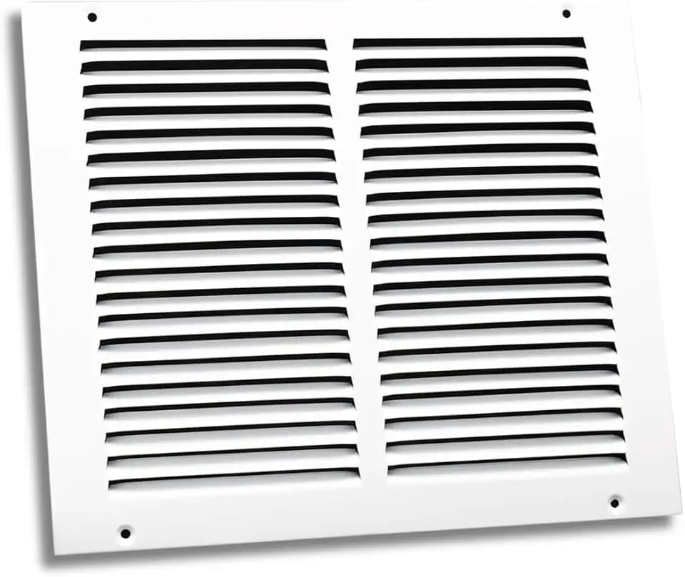 12 x 12 Inch Return Air Vent Cover, Solid Steel HVAC Grille for Wall or Ceiling, White Duct Opening, Durable Return Air Vent Cover, Airflow Ventilation Grille for Home or Office