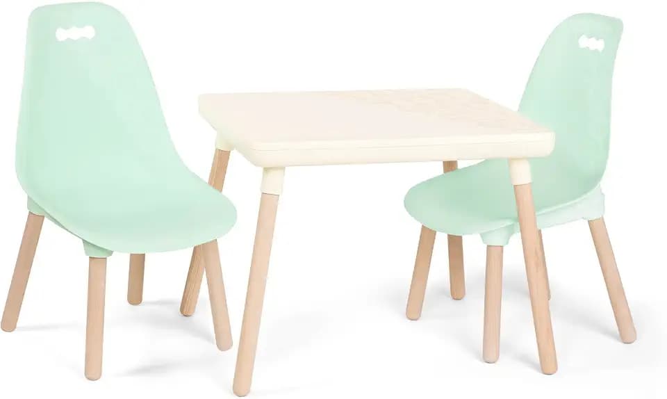B. toys Table and Chair Set, Kid Century Modern, Mint Wood Legs, Furniture
