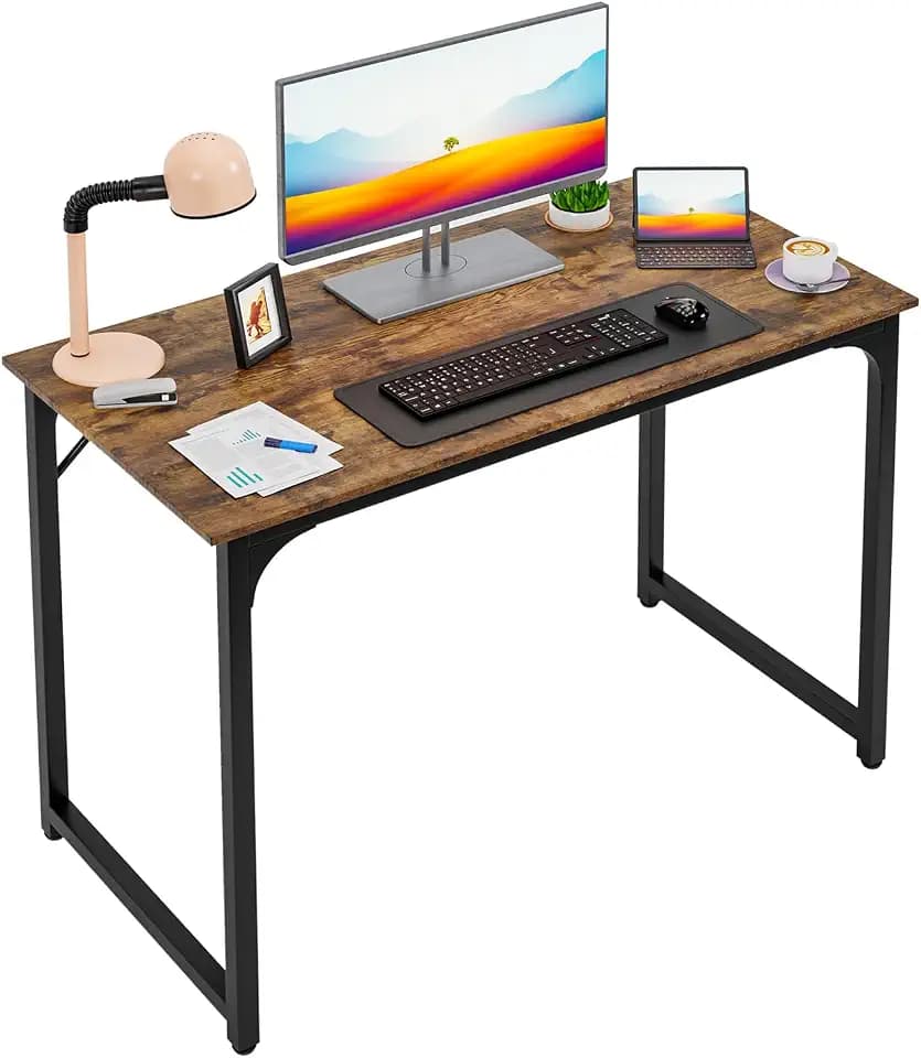 PayLessHere | 39 Inch Computer Desk | Brown | Sturdy Office Desk