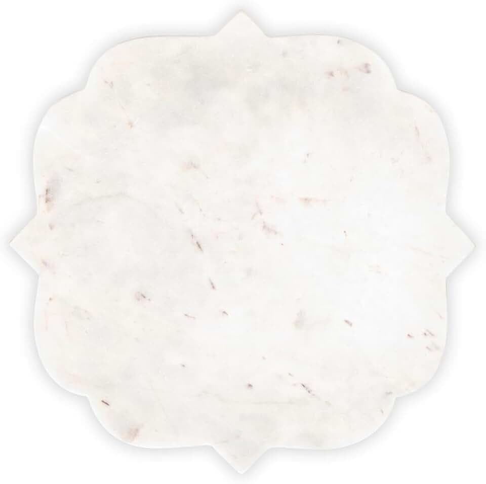 Santa Barbara Design Studio Charcuterie Boards Moroccan Marble Serving Board for Cheese, Meat, and Fruit, 12" x 12" x 1", White