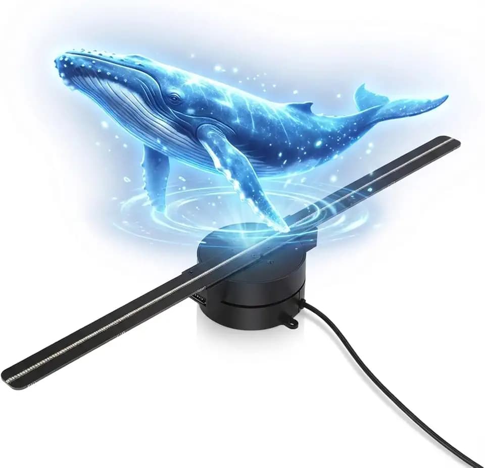 3D Holographic Projector WiFi 16.5 Inch 2000 X 224 with 224 LED Light Beads Hologram Fan LED Ceiling Display for Advertising