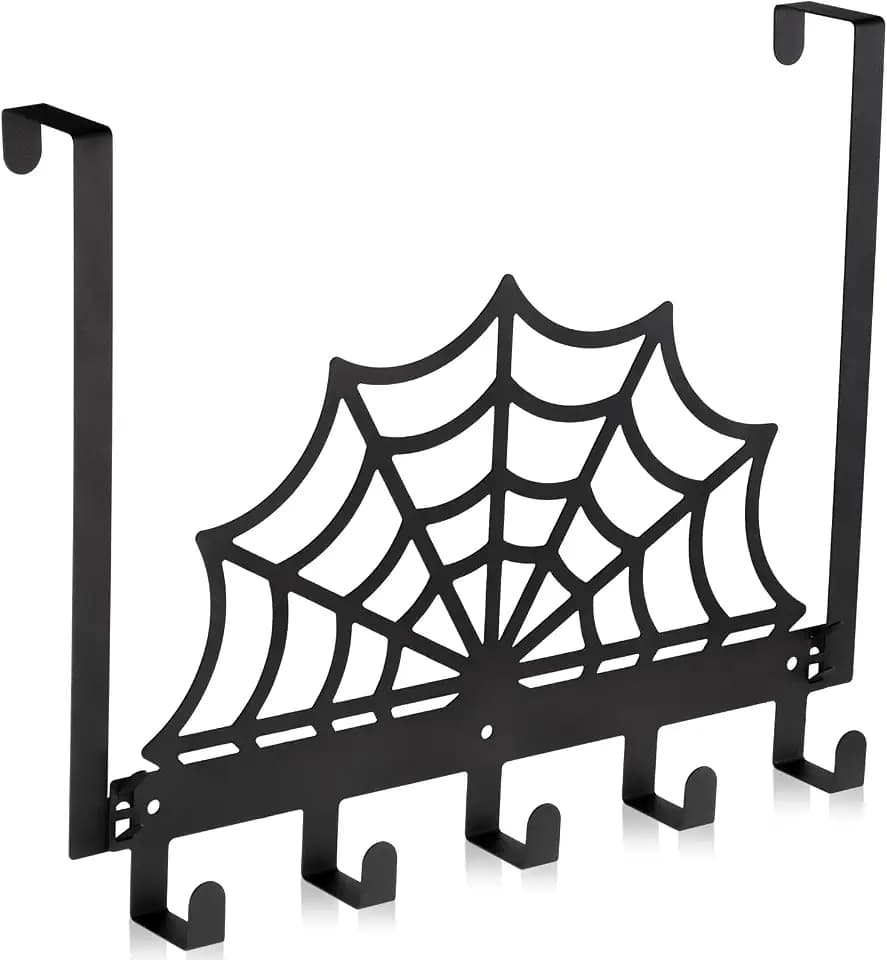 Reallnaive Over the Door Hooks Cobweb, 6 Hooks Towel Rack for Bathroom