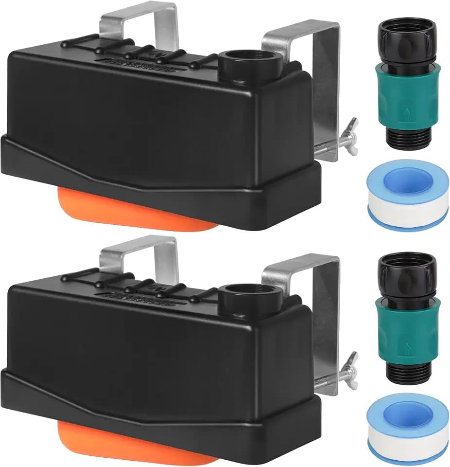 Water Trough Float Valve for Stock Tank,w/Hose Connector,Fit 3/4" NPT Hose