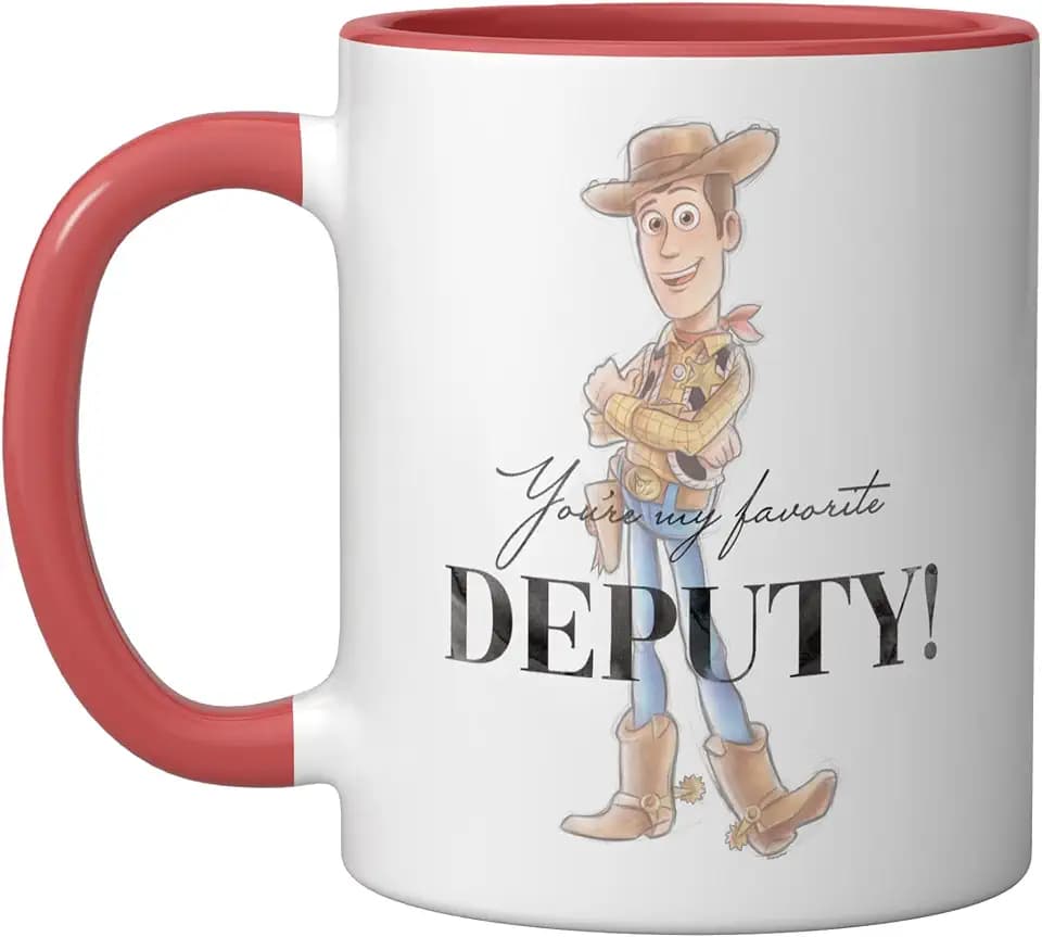 Disney 100 and Pixar's Toy Story Woody My Favorite Deputy Ceramic Mug, Red/White, 11oz