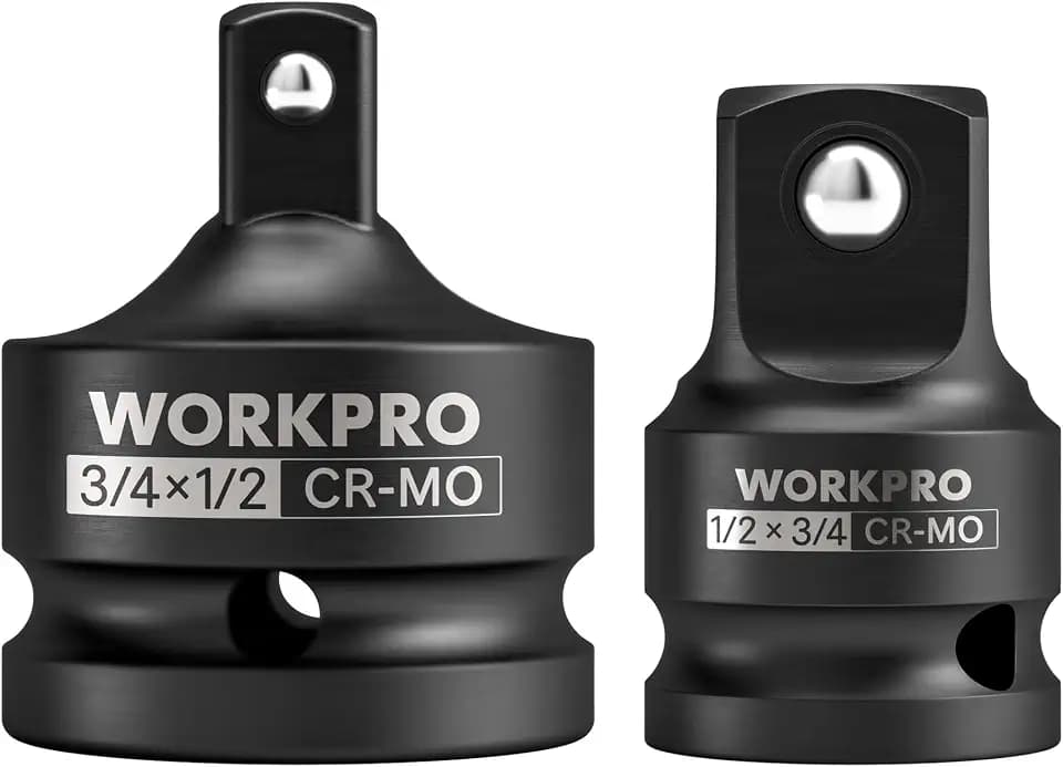 WORKPRO CR-MO 2-Piece Impact Adapter Reducer Set, 1/2F-3/4M, 3/4F-1/2M