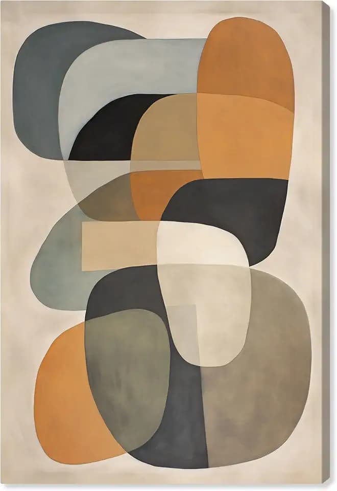 Art Remedy Ricole 2 Canvas Midcentury Abstract Wall Art, Gallery Wrapped, 24" x 36"