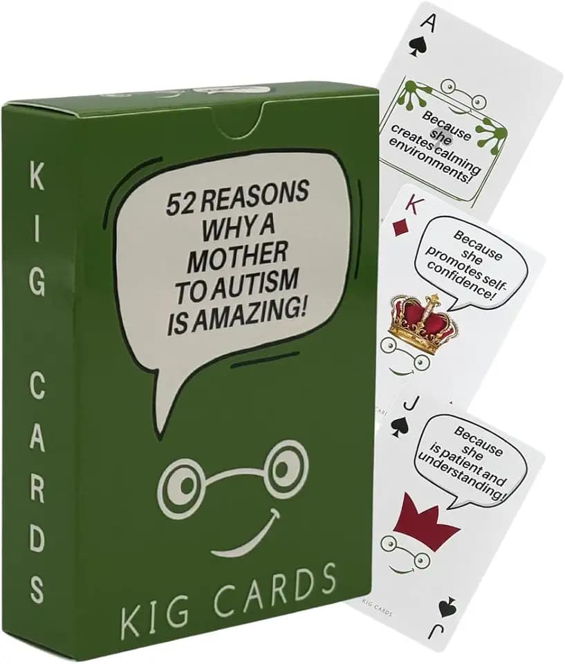 KIG Autism Mom Gift - 52 Playing Cards with Encouraging Messages for Mothers of Autistic Children - Appreciation Gift for Autism Moms & Caregivers Cards