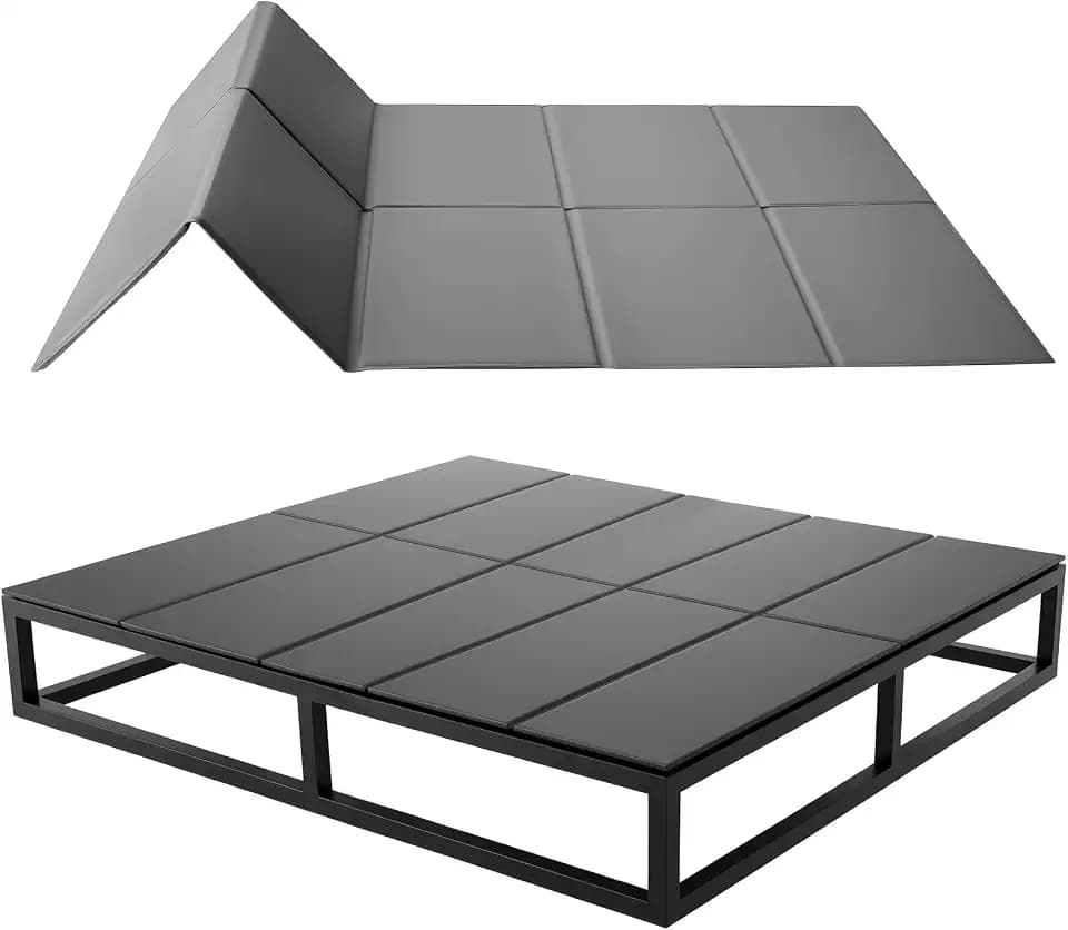 VEVOR Bunkie Board, Cal King Size 72.4 x 83.8 in, Foldable Bed Board Under Mattress with Hook-and-Loop Straps, PP Core with 600D Oxford Fabric, Anti-Sag for Metal Frames, Bunk Beds, and Sleeper Sofas