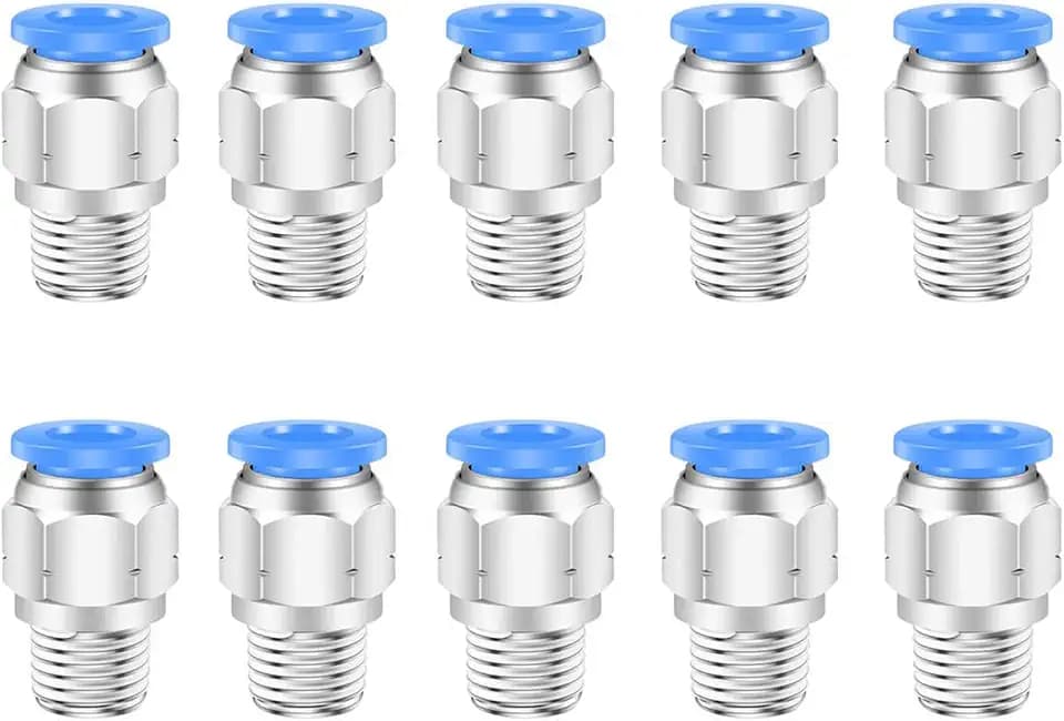 CEKER 1/4" NPT Push to Connect Air Fittings - 6mm to 1/4" Inch NPT Male Thread Quick Connect Pneumatic Fittings - 10 Pack