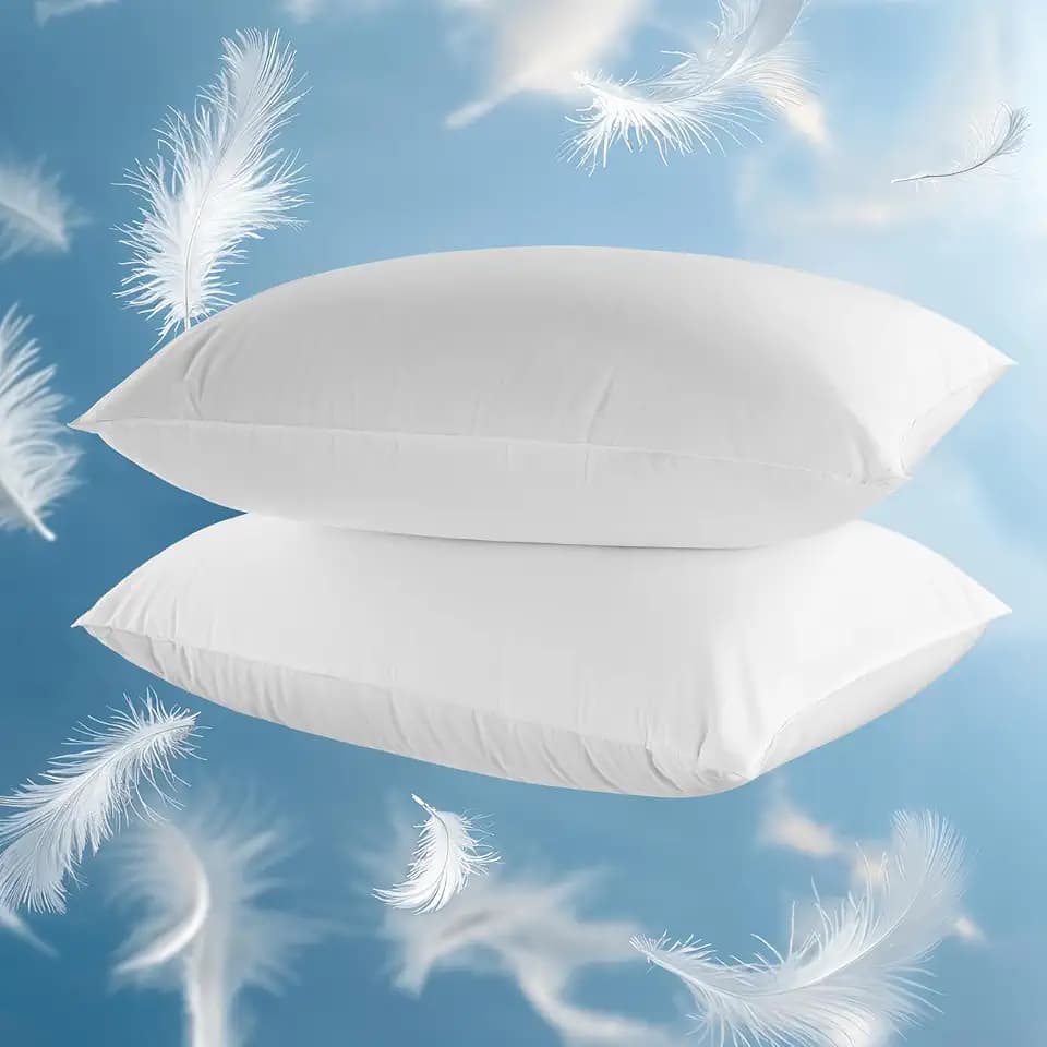 Canadian White Goose Down Pillows King Size 1050 Fill Power, 80% Goose Down 20% Goose Feather Bed Pillows with 100% Cotton Shell 600 Thread Count Fluffy Soft Cozy (20"X36", Pack of 2)