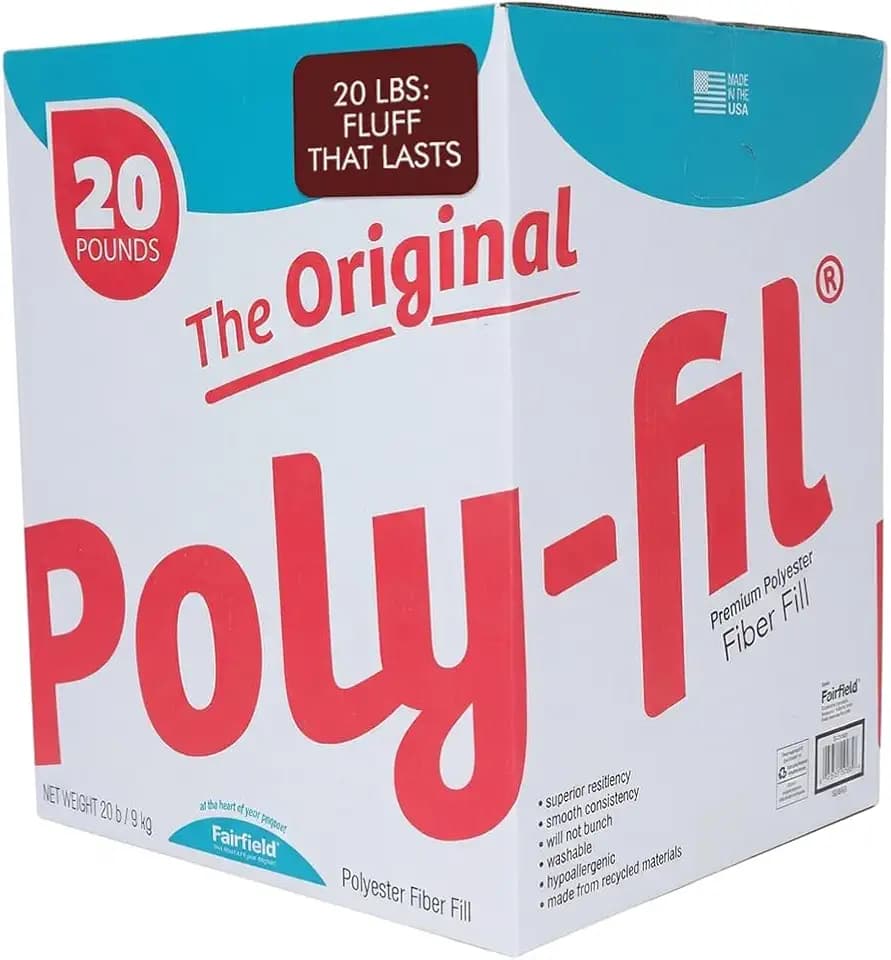 Poly-Fil Fairfield Original Fiber Fill Stuffing, Premium Polyester 20lb Box