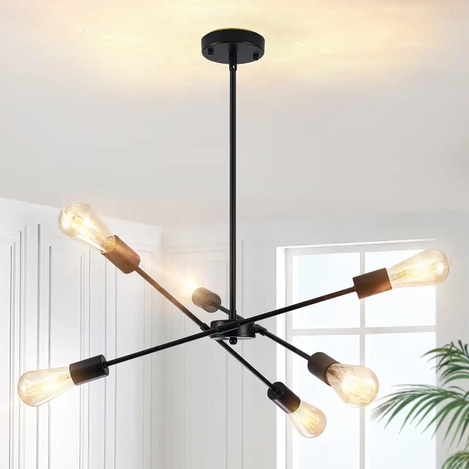 Sputnik Chandeliers, Modern Sputnik Ceiling Light Fixture 6 Lights Dimmable
