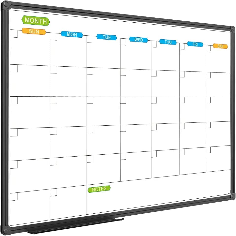 JILoffice Dry Erase Calendar Whiteboard, Magnetic Month Board 36 x 24 Inch