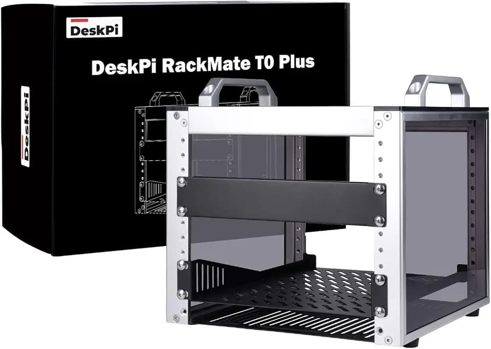 GeeekPi DeskPi RackMate T0 Plus, 4U 10 Zoll Serverschrank, 260 mm Tiefes Mini-Rack mit Regalboden & Blindplatte, für NAS, AV- & Netzwerktechnik (Silber)