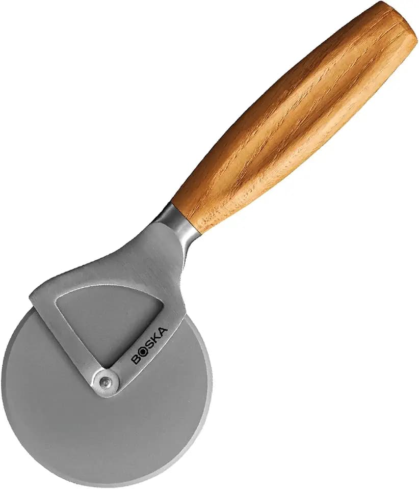 BOSKA Pizza Cutter Oslo+ - Non-Stick Pizza Cutter Wheel, Oak Handle