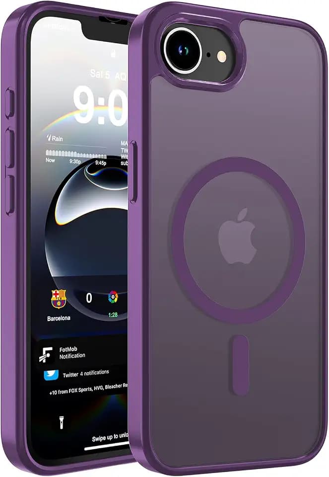 WRJ Magnetic Matte Case for iPhone 17e/iPhone 16e 6.1-Inch,Purple
