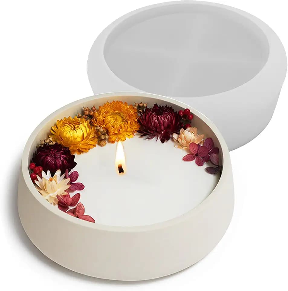 Wehous Large Silicone Bowl Molds, 7.2'' Round Container Resin Concrete Mold for Bowls, Silicone Molds for Epoxy Resin, Christmas Valentine Candle Molds