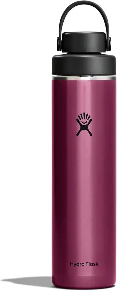 Hydro Flask Lightweight Wide Flex Chug Cap - Insulated Stainless Steel Water Bottle 24 Oz Garnet Red