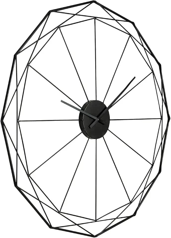 Signature Design by Ashley Large Industrial Metal Wall Clock, Black