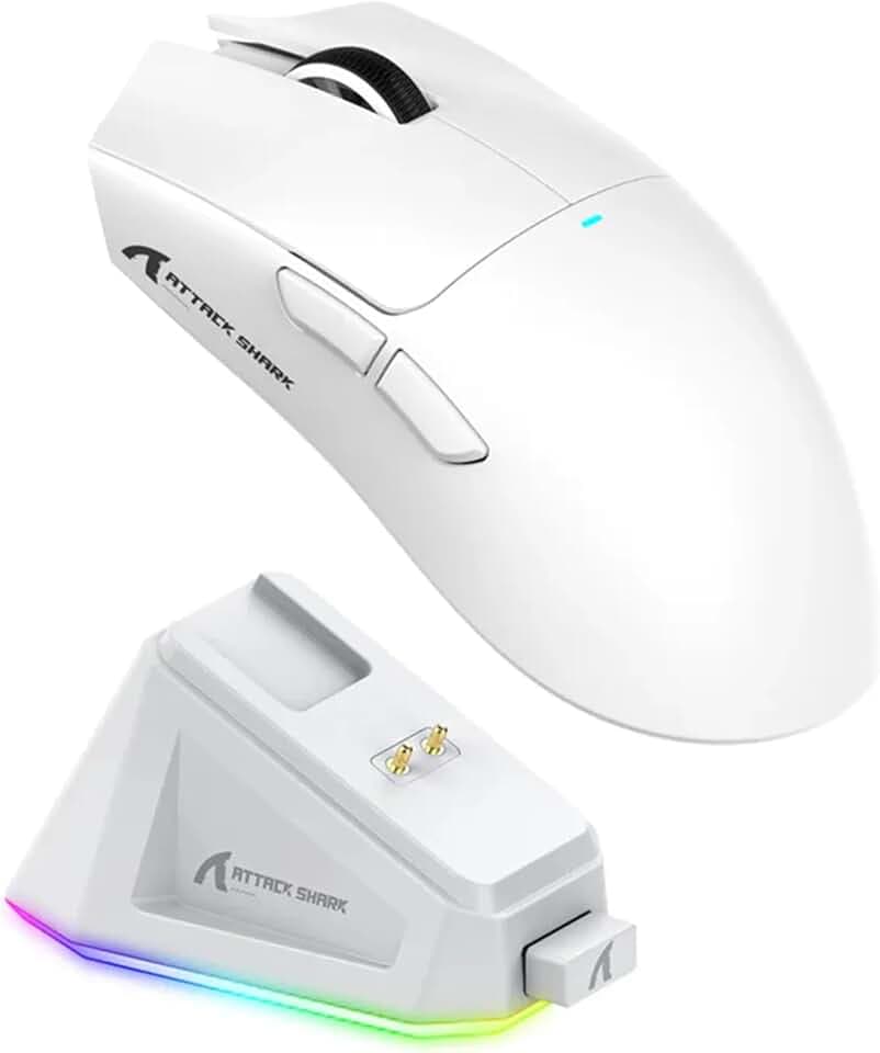 ATTACK SHARK X11 Wireless Gaming Mouse – PixArt PAW3311 Sensor mit magnetischer Ladestation, 22000 DPI, BT/2.4G/Kabelgebundener Trio-Modus, geeignet für Büro und Gaming, geeignet für Windows/Xbox/PS