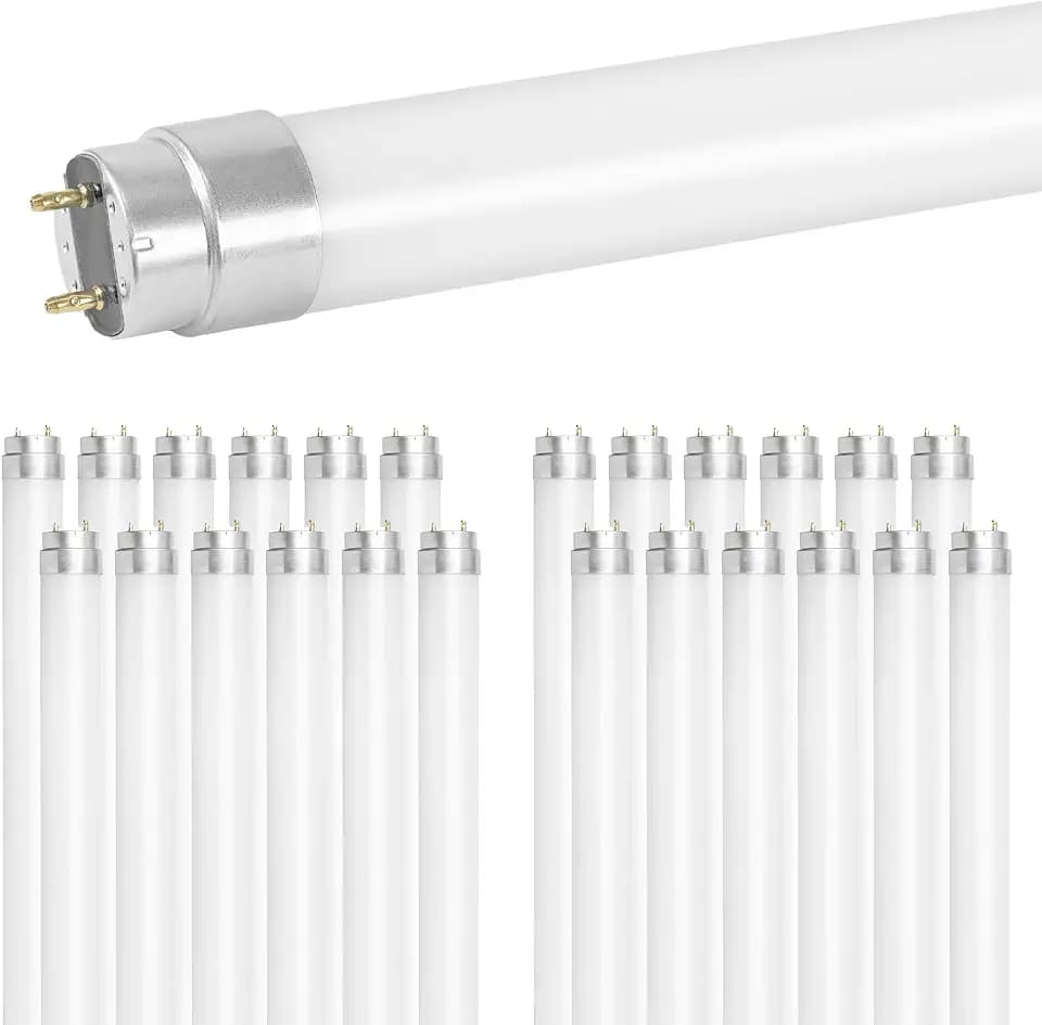 Sylvania 25 Pack 4 Foot T8 LED Tube Lights, 12W, Dimmable, Bi-Pin Base, 2000 LMS, 3000K, Warm White, Plug and Play, Type A, Fluorescent Light Bulbs Replacement, Frosted Finish - (41274)