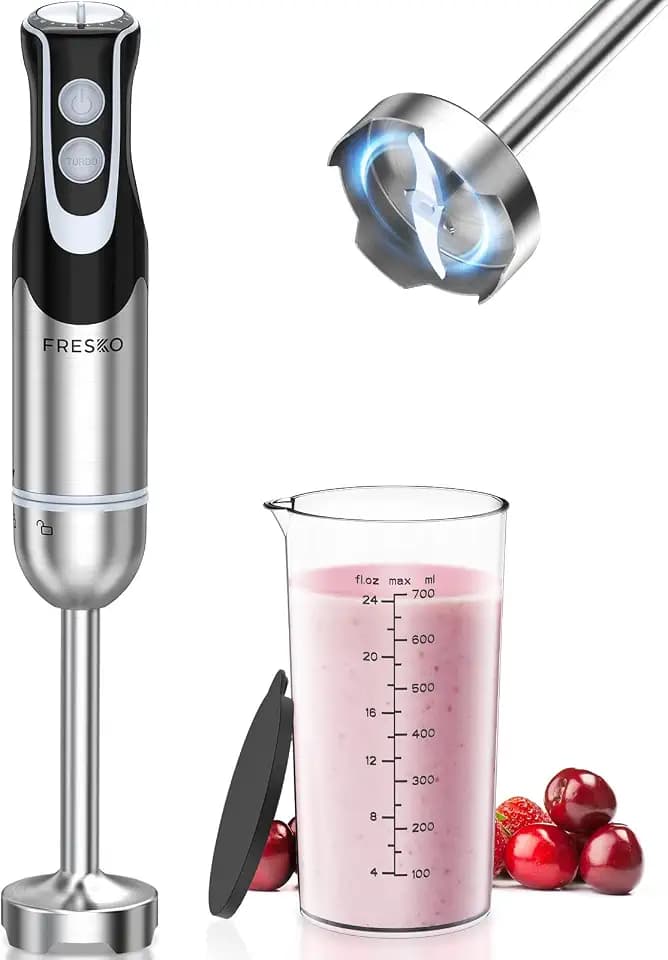 Immersion Blender Handheld, 2-In-1 Hand Blender with 12-Speeds & Turbo Mode
