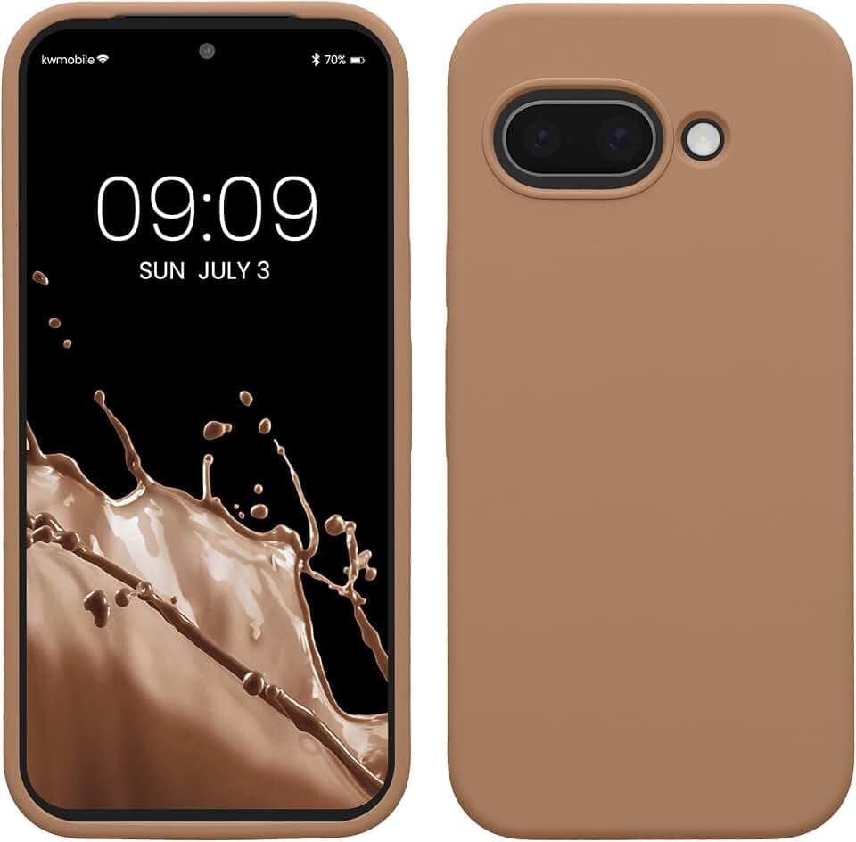 kwmobile Handyhülle für Google Pixel 9a Hülle, für Pixel 9a Case - Hülle Silikon - kabelloses Laden - Cappuccino