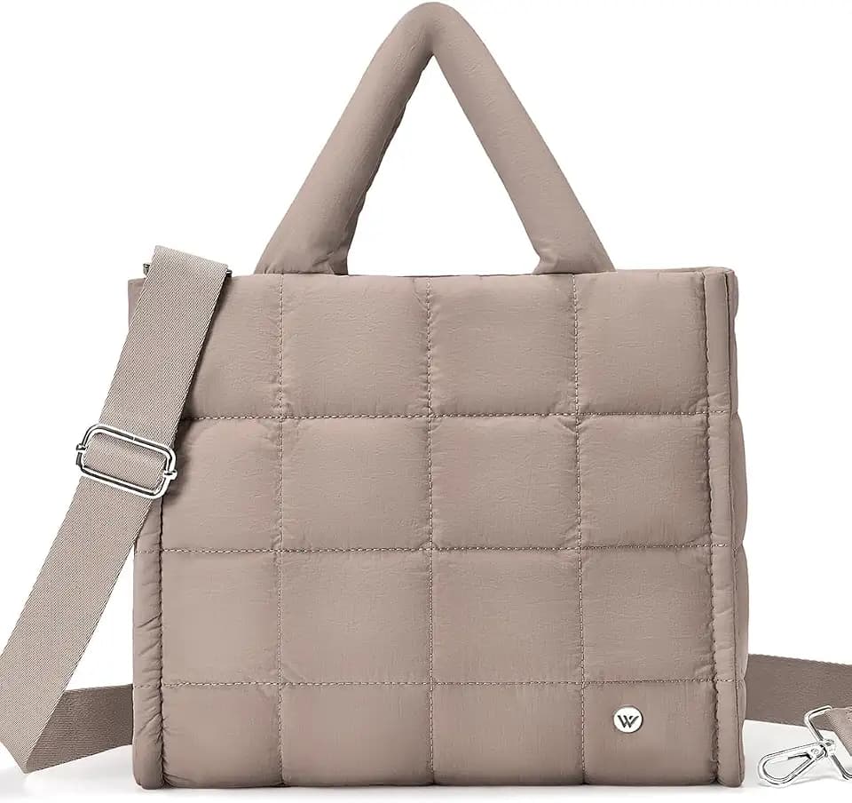 WESTBRONCO Small Puffer Tote Bag for Women Quilted Crossbody Bags