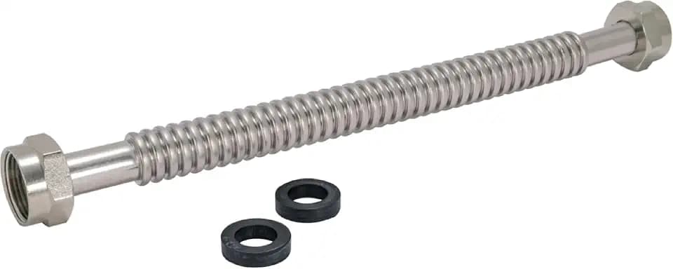 Eastman 24 Inch WaterFlex Water Heater Connector, 1 Inch FIP x 1 Inch FIP, Stainless Steel Corrugated Water Heater Supply Line, 447524