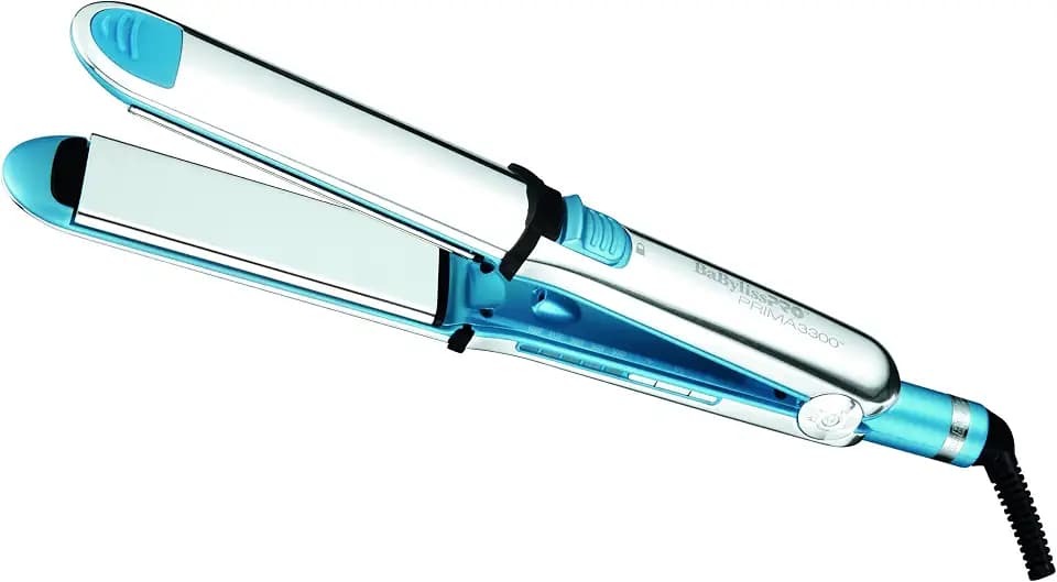 BaBylissPRO Nano Titanium Prima Ionic Hair Straightener – Professional Flat Iron & Curling Iron in One for Stylists, Pro Styling Hair Tool