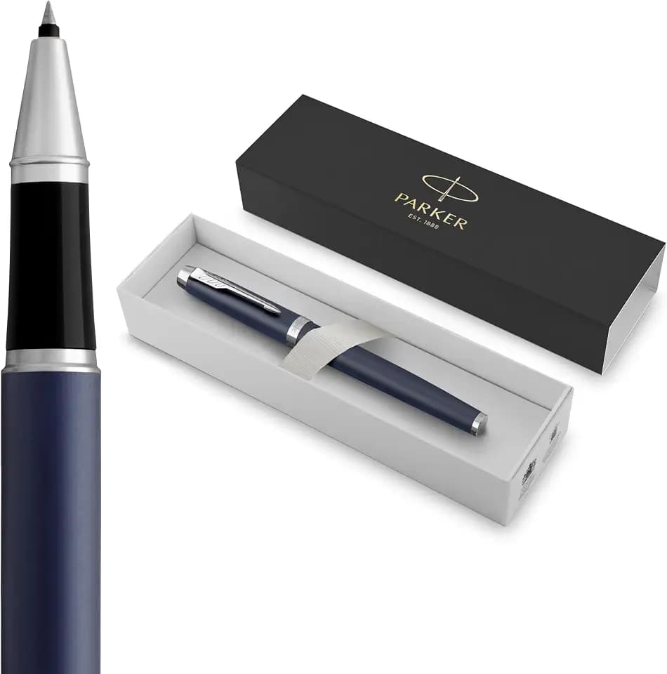 Parker IM Rollerball Pen, Matte Blue, Fine Point, Includes Black Ink Refill - Smooth Writing, Polished, Professional, Sleek Design