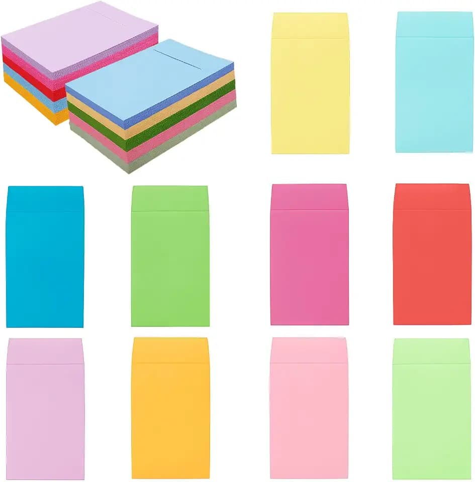 120 Pack Colorful Small Coin Envelopes, 2.25×3.5 Inch Mini Envelopes