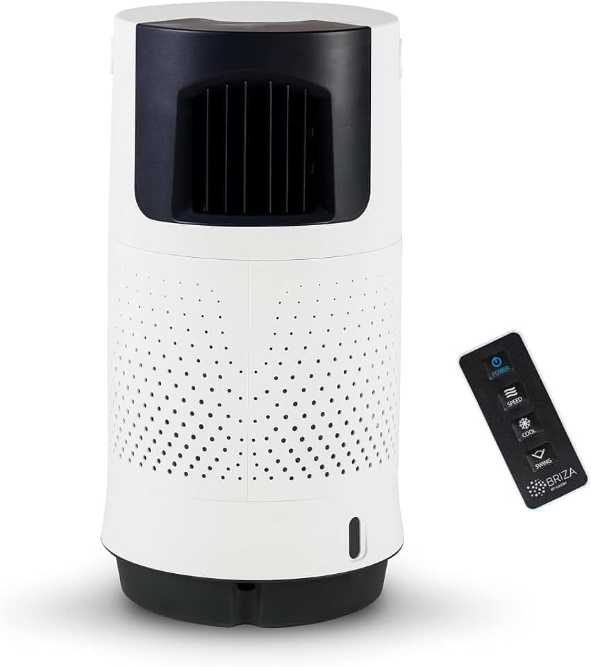Briza Air Cooler,Evaporative Air Cooler,Swamp Cooler,Air Cooler Fan,Air Cooler for Room,Great for Livingroom, Bedroom, Office,8 Liter Water Tank,80° Swing Oscillation,Remote Included,3 Speed Fan