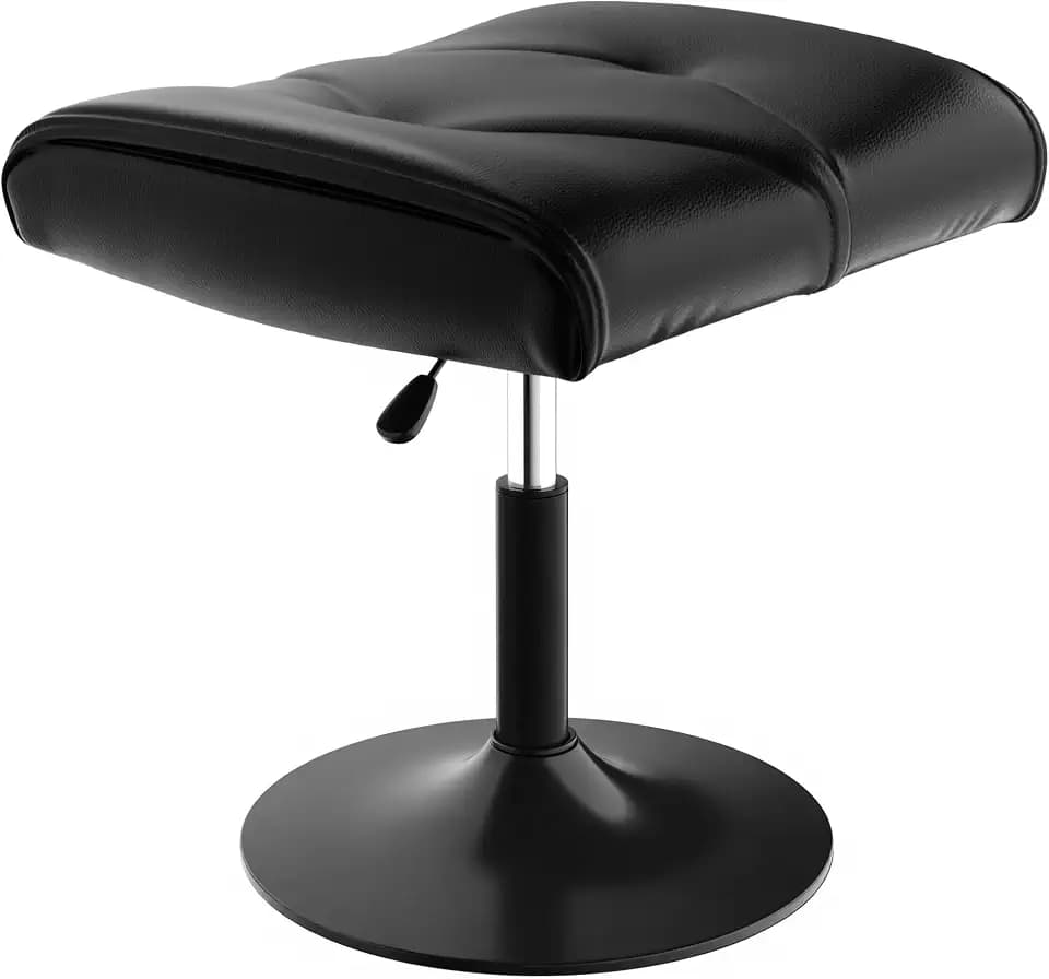 VECELO Office Foot Rest Under Desk Ottoman, Height Adjustable, Black