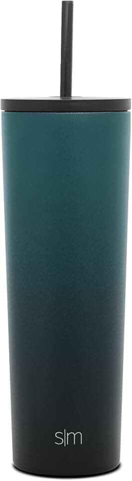 Simple Modern Insulated Tumbler with Lid and Straw | Iced Coffee Cup Reusable Stainless Steel Water Bottle Travel Mug | Gifts for Women Men Her Him | Classic Collection | 28oz | Moonlight