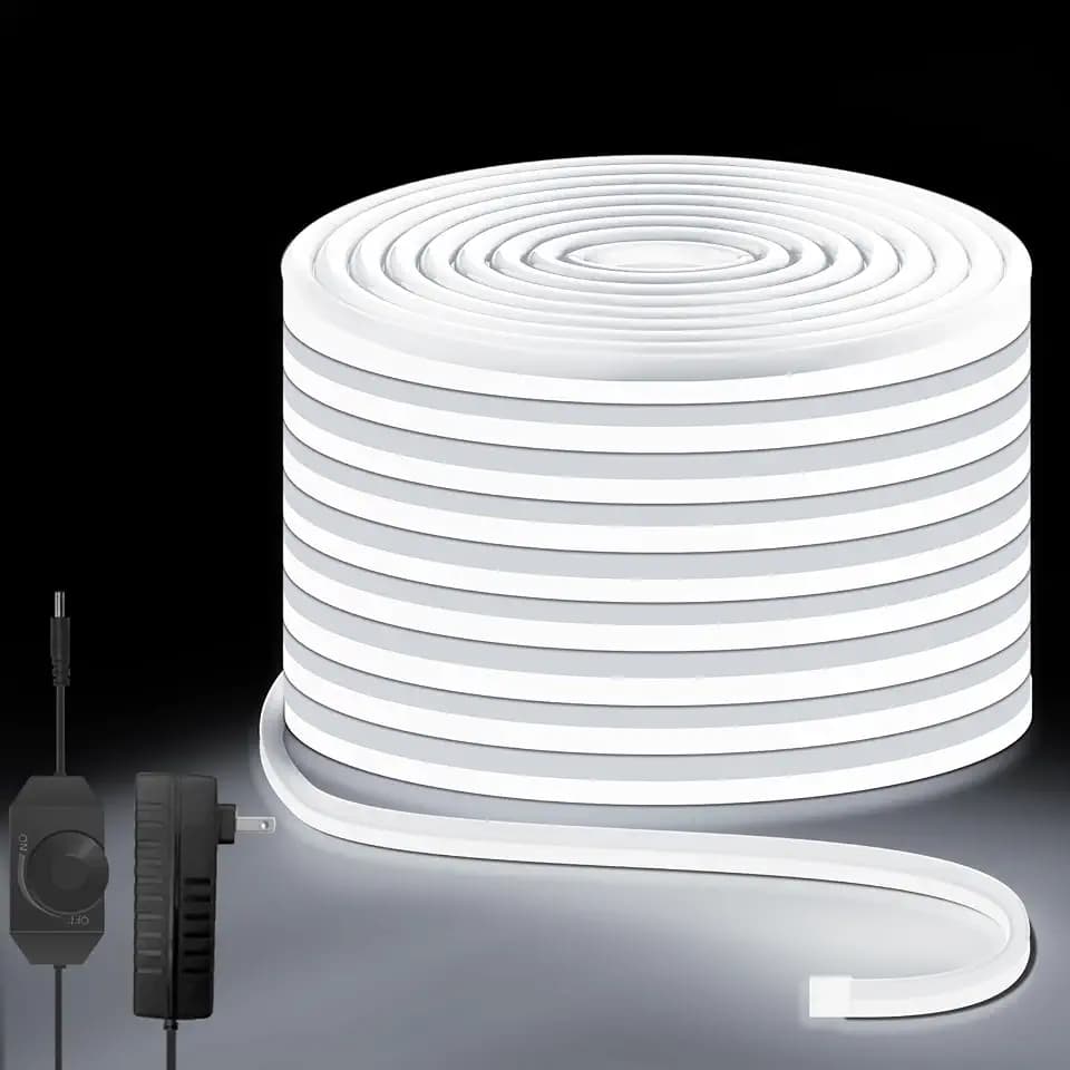 Neon LED Streifen, Dimmba Wasserdicht Leiste,Kaltweiß,10M