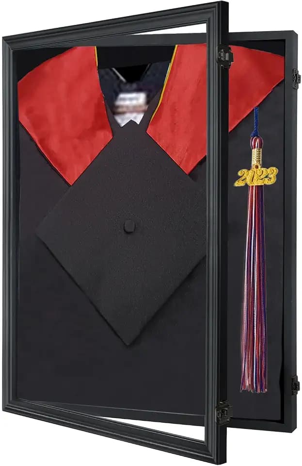 Small Shadow Box for Graduation Cap and Gown, Wall Display Stand