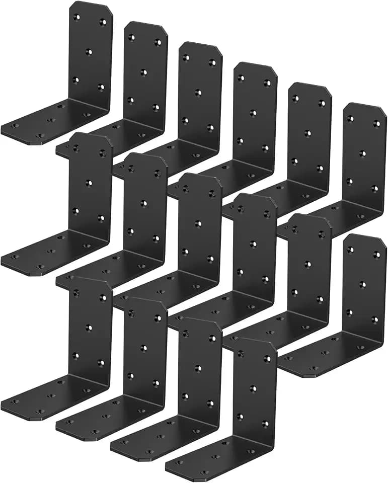 5"×5"×2.5" Corner L Brackets, 90 Degree Corner Brace, Black-16PCS