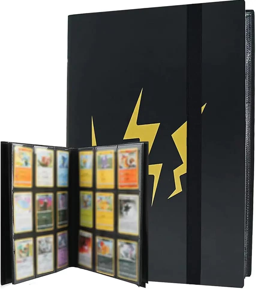 9 Pocket Trading Card Album for Pok emon , Scrapbook for Po kemon , Scrapbook Trading Cards Album Binder with 360 card capacity (black)